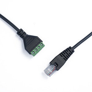 RJ45 Ethernet штекер к 4-контактному AV клеммному адаптерному конвертерному блоку без припоя Зеленый винтовой сетевой Удлинительный кабель - Product Image 4