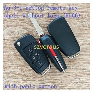 Flip <strong>Remote</strong> Key Fob Case Shell <strong>A3</strong> A4 A6 A8 TT Q7 for Audi 3+1 Button <strong>Remote</strong> Key Shell Without Logo (HU66)With Panic Button - Product Image 2