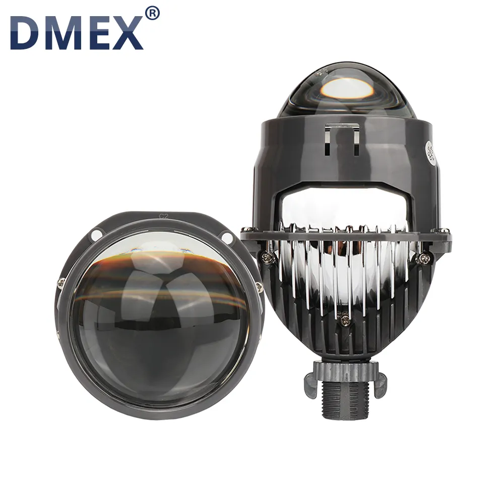 DMEX E4 Mini 2.5 inç H7 LED projektör far camı güçlendirme yüksek düşük huzmeli far H4 9005 9006, 40W 4500Lm 6000K