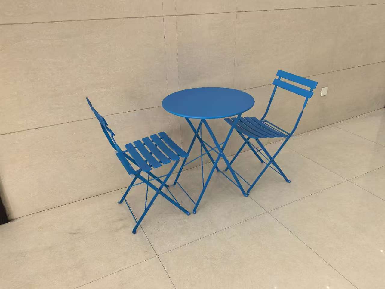 Royal blue-one table and two chairs