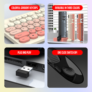 104-Key Wireless Gaming <strong>Keyboard</strong> and <strong>Mouse</strong> Set with 1600Dpi Plug and Play 2.4G Battery Powered for Desktop Business Office - Product Image 2