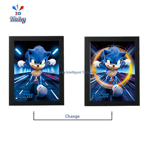 Ricky 3D phim hoạt hình Áp phích màu xanh Speedster 3D nhựa tường nghệ thuận-sonic lấy cảm hứng từ PET Craft với Vòng Vàng hiệu ứng cho chơi game phòng trang trí nội thất - Product Image 2