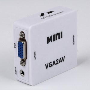 迷你风格VGA到AV白色转换器自动检测和转换电脑输入图像到NTSC PAL - Product Image 1