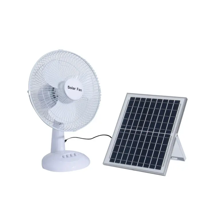 Tavolo portatile ricaricabile Dc Mini caricatore da esterno da 16 pollici 12V Ac Set ventilatore da tavolo solare