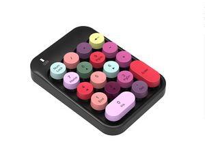 Mini teclado portátil de una mano de color retro Teclado numérico inalámbrico - Product Image 2
