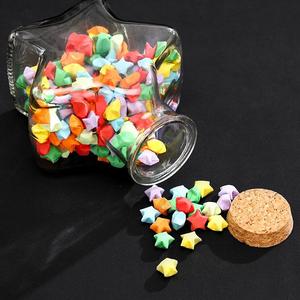 创意礼品幸运星许愿瓶心形罐透明储物工艺品玻璃罐星空爱心瓶带软木盖