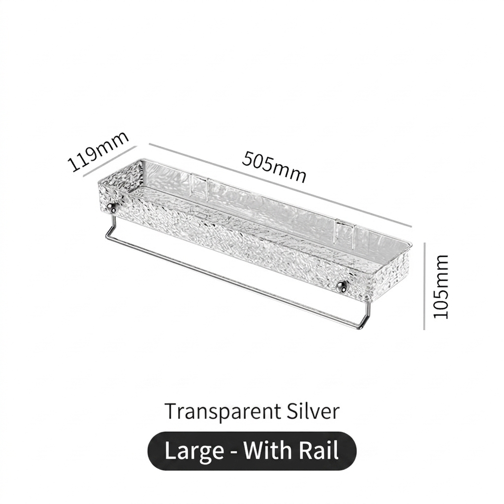 50cm-transparente L con toallero