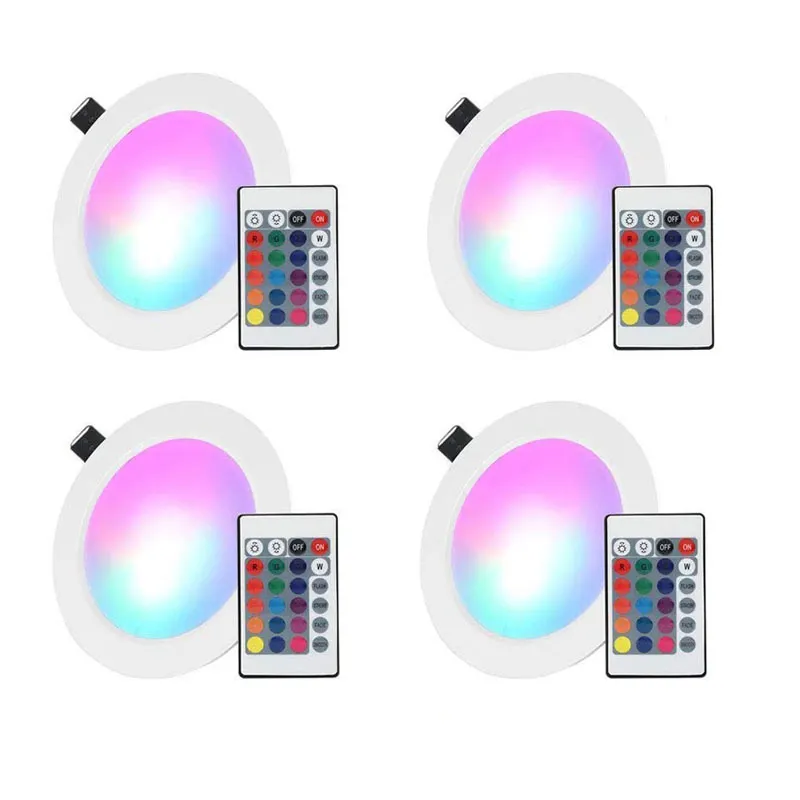 Spot lumineux LED coloré avec télécommande, 10W RGBWW, luminaire de plafond rond pour chambre intérieure, hôtel, Villa, magasin, Bar