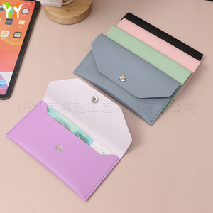 Erkekler/kadınlar kısa PU deri bütçe cüzdan açık kapatma tipi nakit zarf para tutucu ve bağlayıcı organizatör - Product Image 4