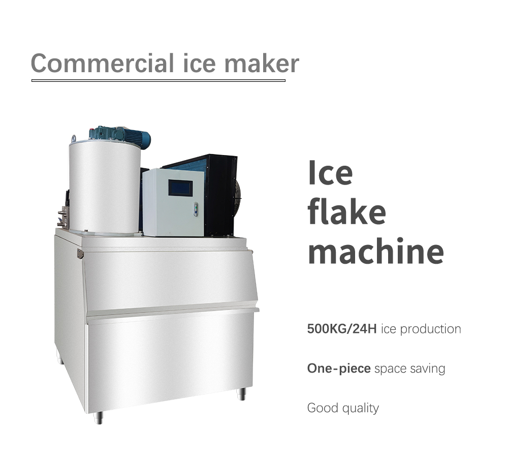 New 500kg Commercial Flack Ice Maker Intelligent Operation Stainless Steel Ice Machine