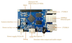 Placa base OEM Android Pcba 512M RAM 8GB EMMC A7 Allwinner H3 Procesador de cuatro núcleos Placa de desarrollo inteligente Android - Product Image 4