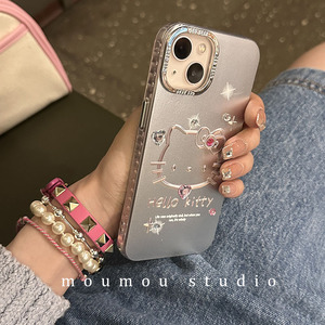 Tatlı, sevimli, galvanizli <span class=keywords><strong>Katy</strong></span> kedi iphone 14pro için yeni Apple 13promax durumda 12 yaratıcı yapışkan elmas 11