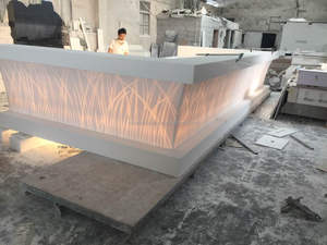 照明Led吧台设计定制尺寸亚克力实心表面吧台家具亚克力led吧台 - Product Image 6
