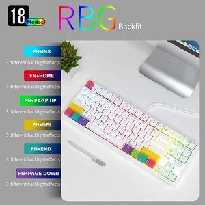 AJAZZ-teclado inalámbrico para videojuegos, 87 teclas, intercambiable, BT, con cable, modo Dual, retroiluminación RGB, programable - Product Image 3