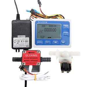 DN10 Controlador cuantitativo de flujo Instrumento Pantalla LED 3/8 \ "12,5mm Sensores de engranajes de plástico 12mm Válvula solenoide para agua OEM - Product Image 1