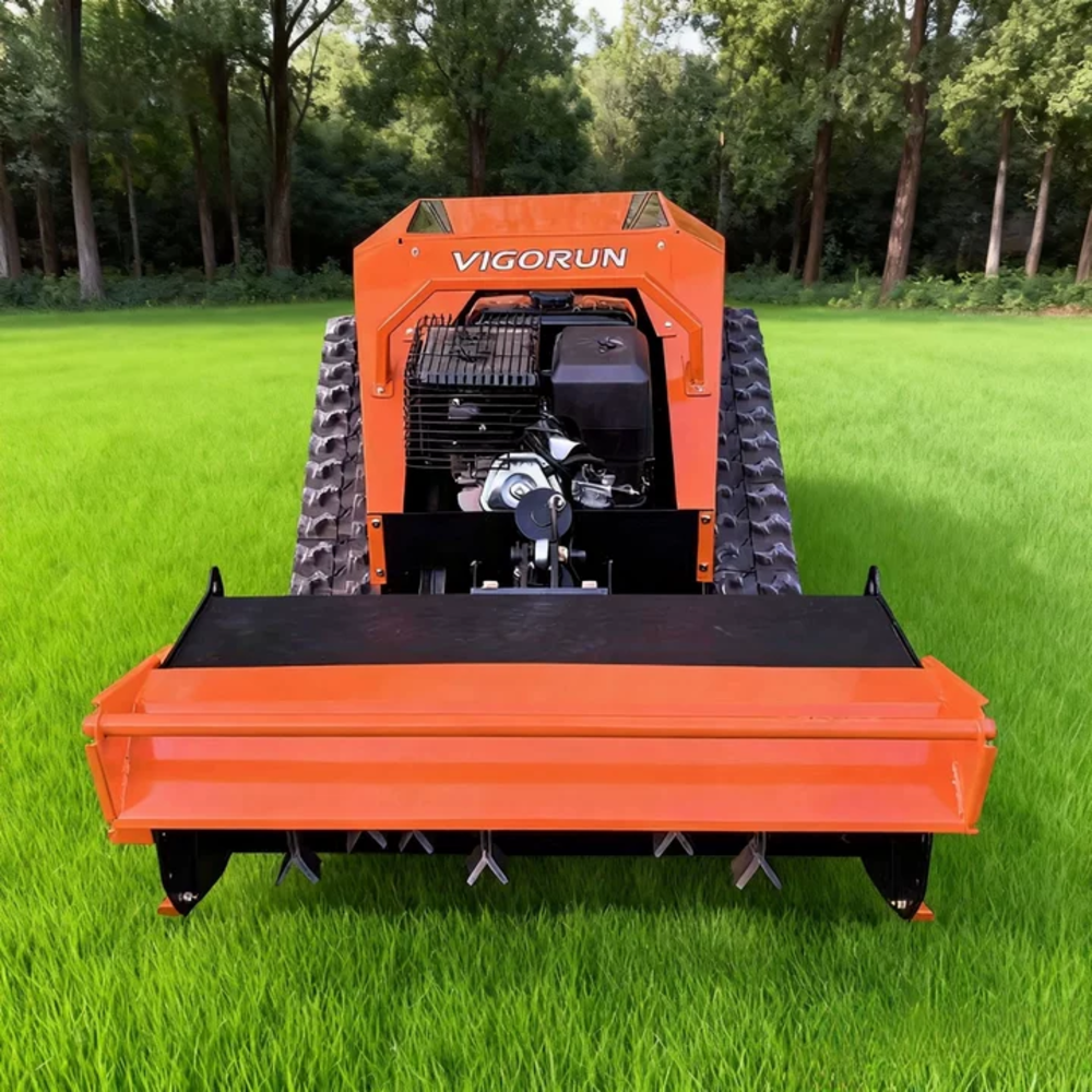 Orange Remote Control Flail Mower