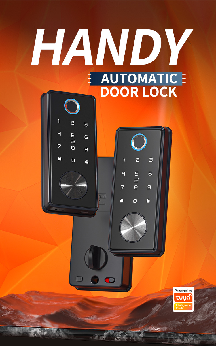 Tediton Smart Fingerprint Deadbolt Lock Tuya APP WIFI Keypad Mechanical Key Combination Deadbolt Smart Lock