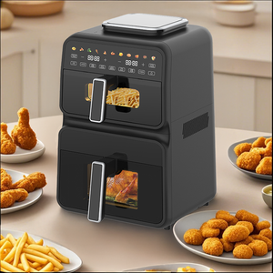 Zwei-Zonen-Luft fritte use mit 11 vor eingestellten Programmen Große Kapazität 4,5 l 6,5 l LED-Anzeige Öl freie Friteuse mit doppelter Steuerung - Product Image 4