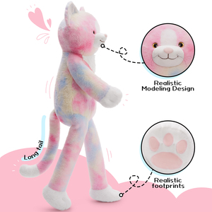 3lbs Weighted <strong>Cat</strong> Stuffed Animal 39 Inch Large Stuffed <strong>Cat</strong> Plush with Long Legs Pink <strong>Cat</strong> Plush Pillow Toy Boys Girls Christmas