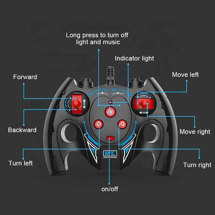 2 Ways Control 1:16 Remote Control Fancy Rc Stunt Car Sideways Walking Watch Control Rc Motorbike with Colorful Light and Music