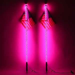 แส้ไฟ12V 1คู่3ft 4ft 5ft 6ft,เสาอากาศแบบยืดหยุ่น RGB แส้โคมไฟ Led ไฟแส้ - Product Image 1