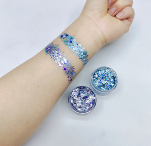 Das beliebteste kosmetische Chunky Glitter <span class=keywords><strong>Gel</strong></span> für Gesicht Körper Haar Glitter gemischt mit klarem Kleber - Product Image 4