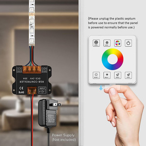 Kablosuz 86 dokunmatik panel RF led kontrol 30A yüksek güç kablolama ücretsiz tek renk CCT CW WW RGB Dimmer LED şerit denetleyicisi - Product Image 6