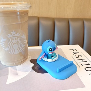卸売エンジェルリロ & ステッチPVCアニメフィギュア装飾かわいいステッチ携帯電話ホルダー