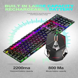 Combo de ratón de teclado inalámbrico mecánico RGB de 104 teclas recargable para computadora y dispositivos inalámbricos - Product Image 3