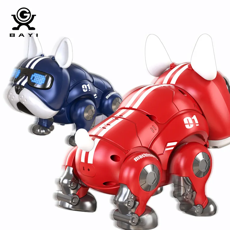 전기 로봇 황소 개 장난감 지능형 음성 제어 시뮬레이션 불독 기계 개 멋진 기술 애완 동물 장난감