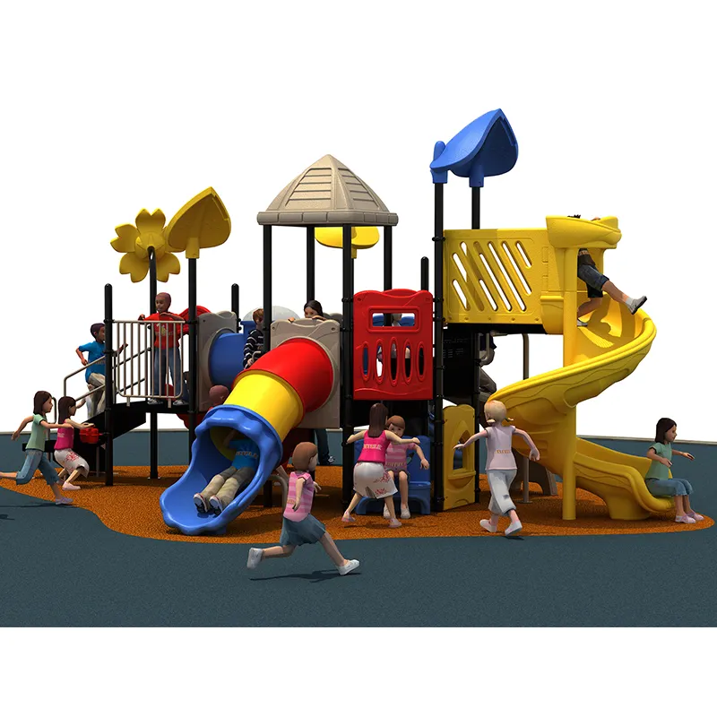 Tobogán para niños, equipo de juegos al aire libre, serie Kidsplay, tubo de acero galvanizado de plástico comercial