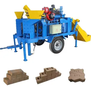 手動ディーゼル粘土土壌連動レンガブロック製造機赤レンガ粘土2穴ブロック機械 - Product Image 3