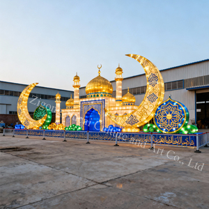 Đèn lồng lụa trăng Ramadan ngoài trời chống thấm tiết kiệm năng lượng giá xuất xưởng màu vàng chiếu sáng cảnh quan cho trang trí Ramadan - Product Image 3