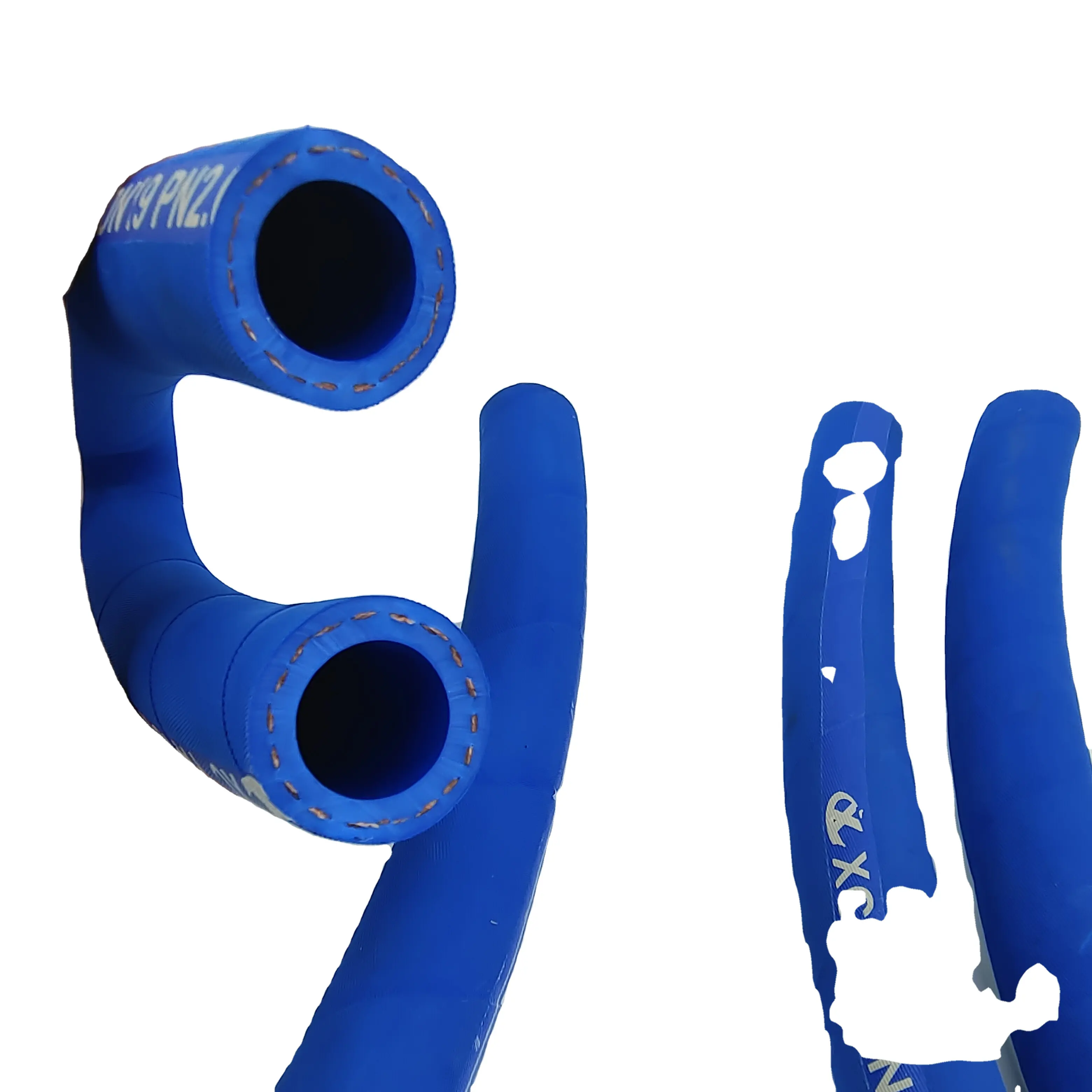 EPDM-Gummenschlauch, hitzebeständiger Dampfschlauch, blau strukturierter Gummischlauch, zwei Gummigfäden und eine Leitung