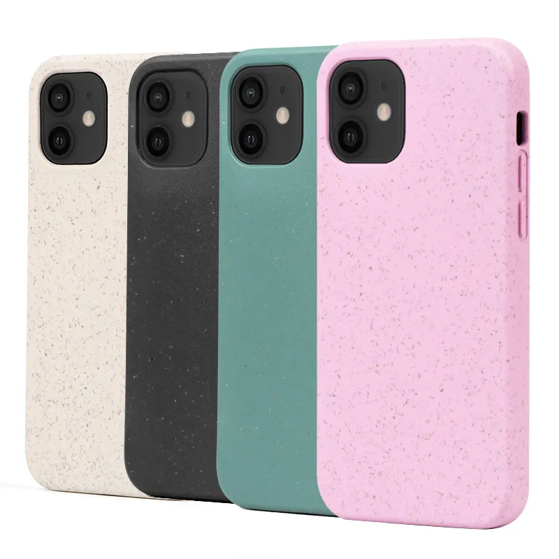 Sustainable Sublimation Eco-friendly Wheat Fiber Recycle Biodegradable Handphone Phone Case For iphone 12