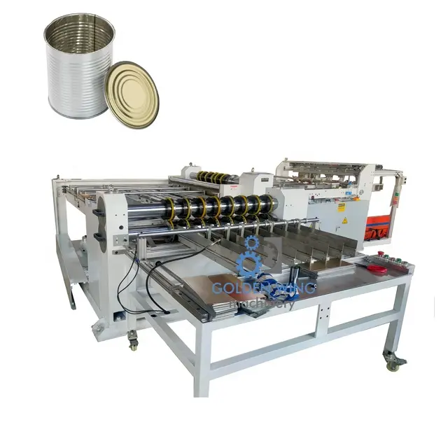 Otomatik dubleks çete eğme levha metal kesme makinesi için yuvarlak gıda teneke kutu üretim hattı