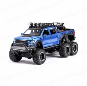 1:24 Raptor döküm alaşım araba modeli mini araba Metal ışık ve ses ile geri çekme araba modeli çocuk - Product Image 3