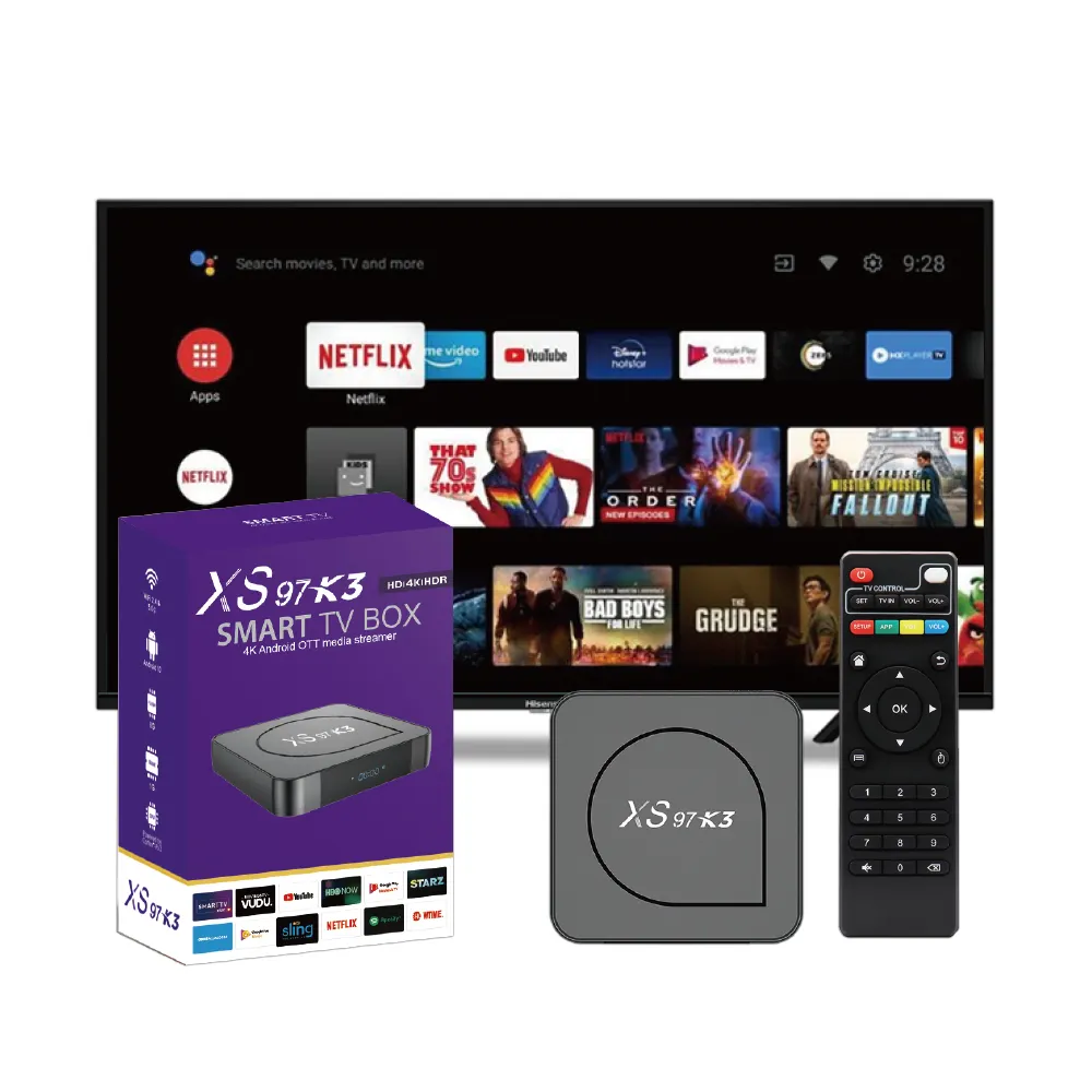 TV box android 10 xs97 K3 h313 4k, tv box Pintar 1gb 8gb