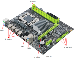 Intel X58 serie LGA1366 Dual Channel DDR3 scheda madre di gioco M-ATX con interfaccia del disco rigido SATA per Desktop nuovo - Product Image 2