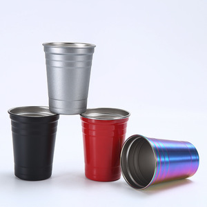 Soğuk içecekler için altın Metal bardak 20oz 600ml 400ml 500ml Stocked kırmızı kamp çekim cam stoklanan emeklilik için özel Logo