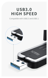 EOM/EDM高品质USB无线wifi适配器600M 2.4GHz 5.8GHz USB 3.0无线网络适配器双频1300Mbps - Product Image 4