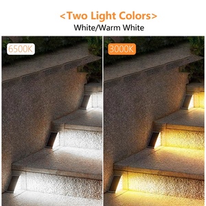 Stairs <strong>Led</strong> Light Auto on Off Solar Step Light White RGB Solid Color Changing Triangle Waterproof Sensor Deck Solar Stair Light - Product Image 2