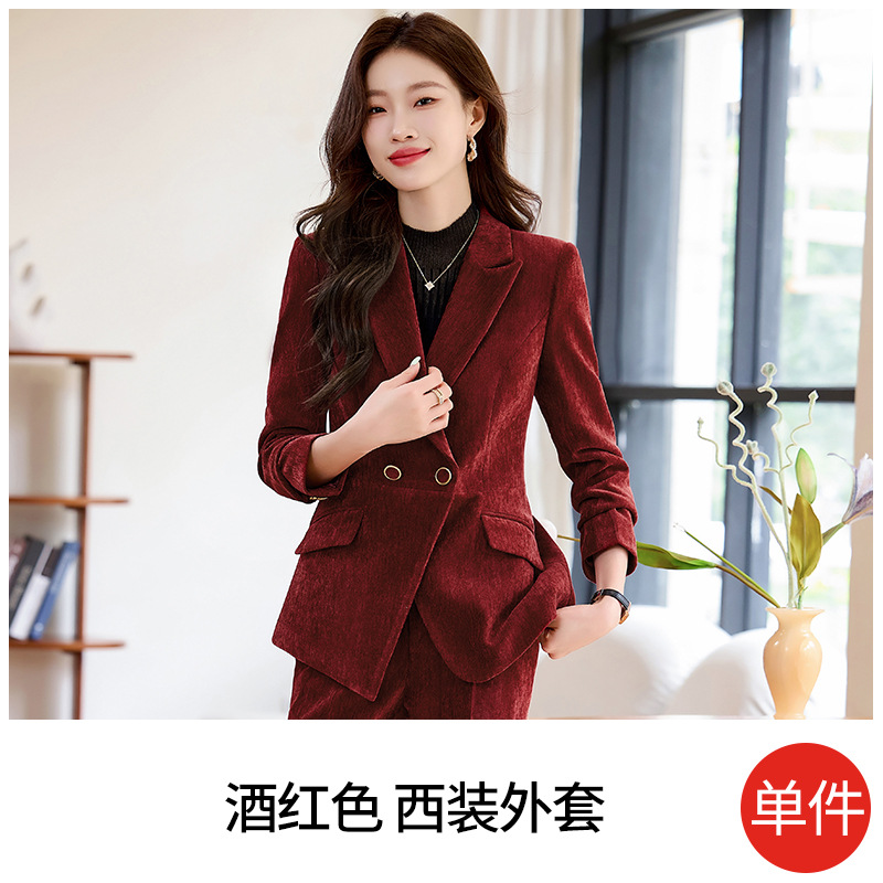 Burgundy suit