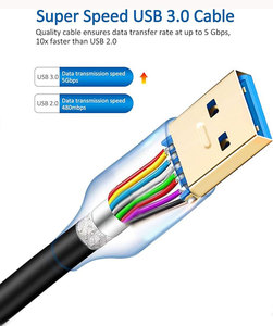 USB3.0ประเภทตัวผู้ไปยัง B ตัวผู้สีดำ am ถึง BM สายข้อมูลเครื่องพิมพ์1เมตรสำหรับการสแกนคอมพิวเตอร์และการชาร์จ - Product Image 6