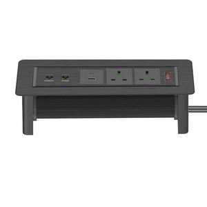 Enchufe de mesa oculto de 65W montado Manual abatible hacia arriba giratorio Multi enchufe de aluminio Conferencia enchufe de escritorio para oficina - Product Image 1