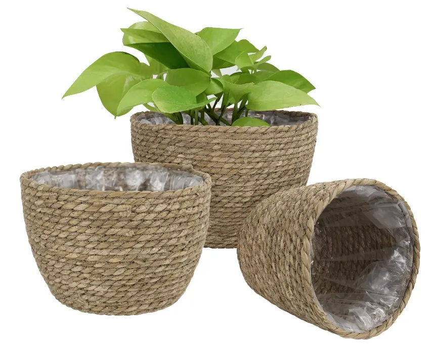 Seagrass Planter Basket Custom Plant Pot Indoor Outdoor Flower Pots Cover Storage Basket Plant Containers for Home Decor