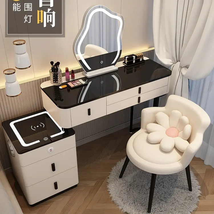 Smart Dresser Luz De Carregamento Sem Fio Luxo Nordic Mesa De Maquiagem Moderna Simples Multi-funcional Princesa Dressing Table