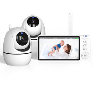 Akıllı bebek uyku monitör gece görüş sıcaklık Cry ses algılama 720P 5 inç bebek izleme monitörü ekran kamera ve ses ile - Product Image 1