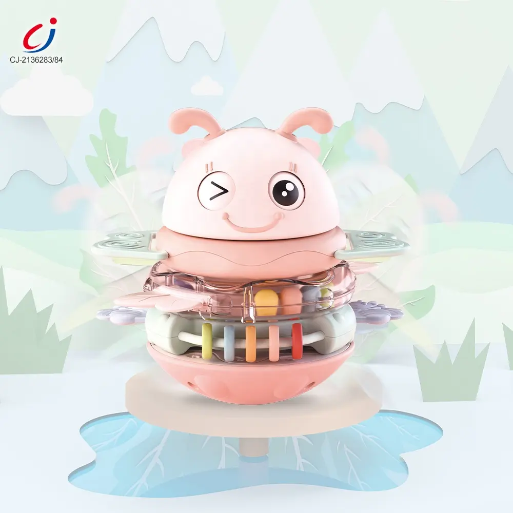 Chengji-mordedor de plástico educativo para bebé, juguete de bebé con luz musical, roly poly apilamiento