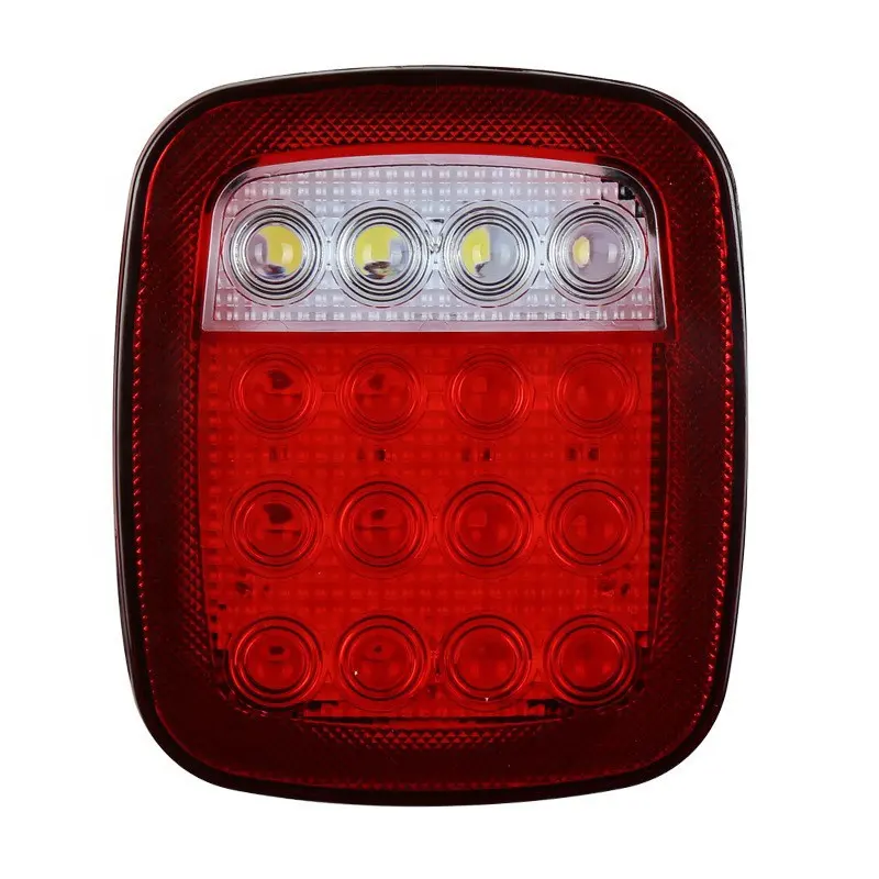 Luz trasera de camión rectangular de 16 LED, parada/giro/Señal/marcha atrás/freno para remolque de camión Jeep Wrangler